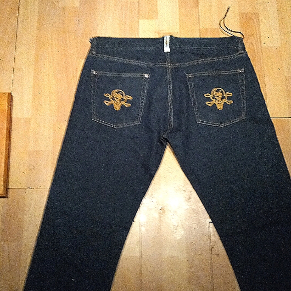 Bbc pants ice cream jeans size 40x32 dark blue used maybe worn once.